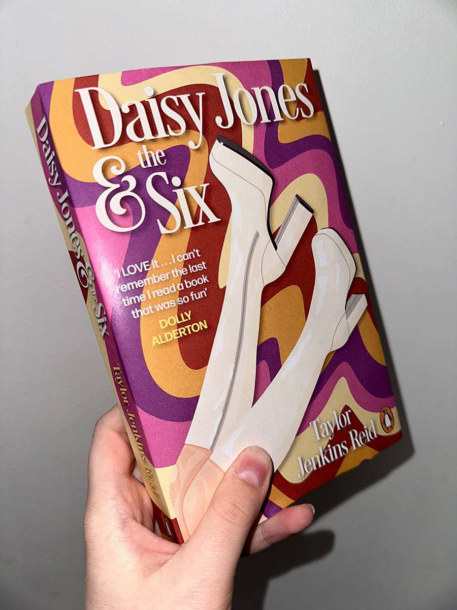 Physical Daisy Jones and the Six Mock Up book held in hand, showing Front cover.
