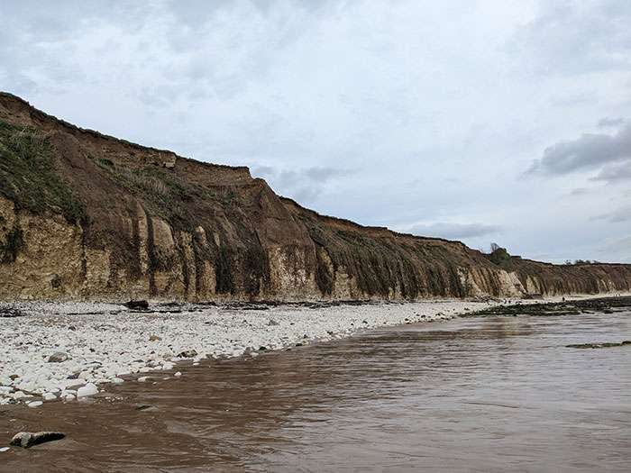 Personal photo of Sewerby Cliffs from the beach.